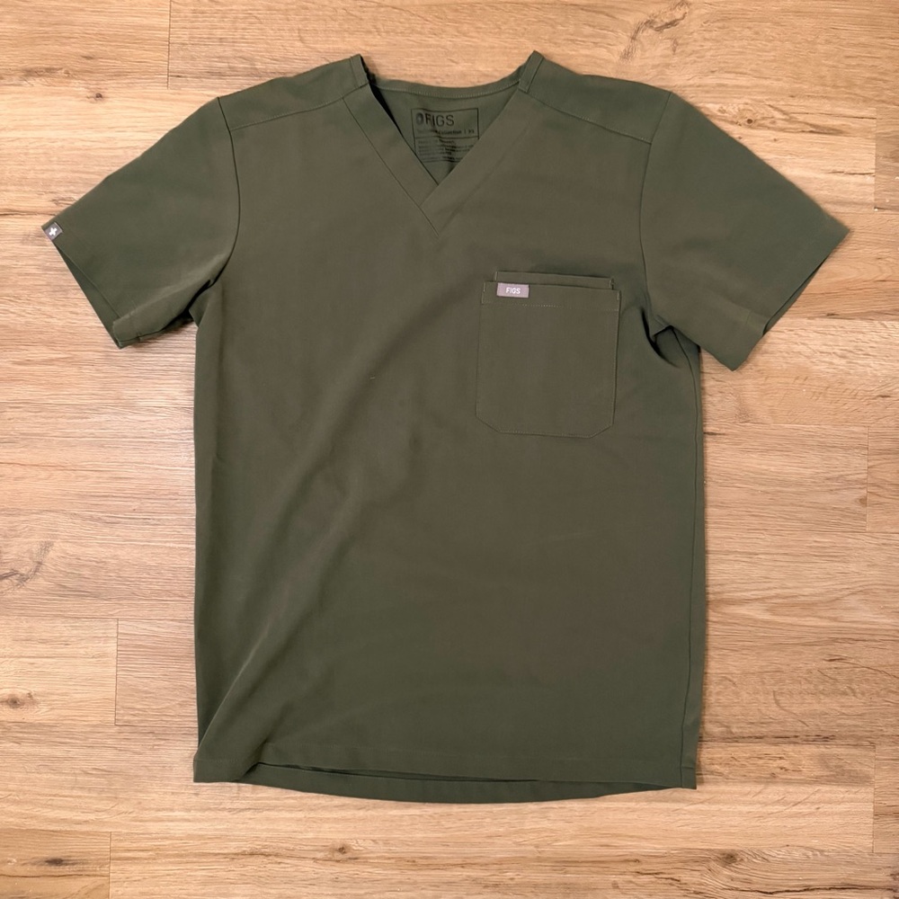 Olive (Top + Bottom) GreenFig’s Men's Scrubs Set